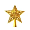 Estrella de punta de árbol de navidad dorada 20cm pentagrama hueco decoración navideña - Estilo 20cm / Dorado
