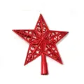 Estrella de punta de arbol de navidad roja 3d pentagrama hueco decoracion festiva - Estilo 20cm / Rojo
