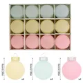 Geflokte kerstballen set van 12, 6cm pastelkleurige boomhangers voor kerstdecoratie. - Blauw Wit Roze Stijl (MGBZ0528-6) / 12 stuks