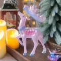 Iridescent Acrylic Reindeer Christmas Hanging Ornament Macaron Festival Party Decor - Deer