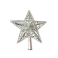 Estrella de punta de arbol de Navidad plateada, hermosa decoracion de estrella hueca 3D. - Estilo 20cm / Plateado
