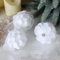 8cm white petal christmas ball tree pendant foam hanging ornament for holiday decor - White Petal Ball / Set of 3