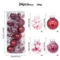 Christmas Tree Baubles 24pcs Red Clear PET Ornaments 6cm Hanging Balls Party Decor - 24 Pieces Pack / Red