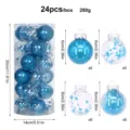 24pcs 6cm clear Christmas baubles set with decorative fill, plastic ball ornaments for tree decor. - 24 Pieces Pack / Blue
