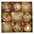 Weihnachtskugeln 8cm 9Stk in Box roségold dekorative Baum hängende Ornamente Set - 9 Stück/Packung / Gold