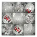 8cm 9pcs Christmas baubles set, silver hanging ornaments for holiday tree decoration. - 9 Pieces/Pack / Silver