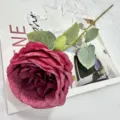 Artificial Austin rose single stem fake flower for home decor wedding arrangement - Red