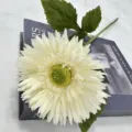 Artificial white gerbera daisy flower simulation home decor wedding floral arrangement prop. - White