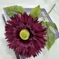 Fiore di gerbera artificiale testa singola in seta con stelo per decorazione casa festa. - Rosso
