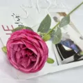 Artificial Austin rose single stem fake flower for home wedding decoration table centerpiece - Rose Red