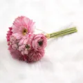 Pink artificial gerbera daisy flower bouquet, faux floral arrangement for home decor SKU. - Pink Purple