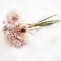 Artificial pink white gerbera daisy bouquet fake flowers for living room decor home - Pink