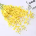 Artificial yellow dancing orchid flower branch, silk floral decoration for home and wedding decor. - Yellow