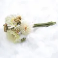 Artificial gerbera daisy flower bouquet, light yellow fake floral arrangement decor. - Champagne