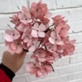 Artificial autumn hydrangea flower bouquet silk flowers for wedding home decor party supply - Champagne