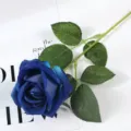 Flor falsa única de rosa azul artificial para decoración de boda y regalo de amor - Azul