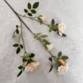 Artificial rose flower single branch vintage fake roses home wedding decoration party floral - Champagne