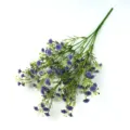 Artificial purple gypsophila flower bouquet, soft plastic fake flowers for home decor. - Deep purple