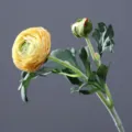 Artificial yellow ranunculus flower 2 heads faux peony home wedding decor photography props - Yellow