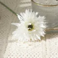 White artificial gerbera daisy flower single stem home wedding decorative floral decor - White