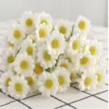 White artificial daisy bouquet chamomile fake flowers for home decor photography props 1pc - White
