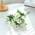 White artificial daisy flower bouquet for Nordic home table decor variant display. - White