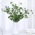 Artificial Milan leaves single branch green plant home decor faux foliage flower arrangement - 106cm / Green