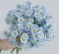 Artificial daisy flower bouquet fake chamomile plant for home decor photography props - Blue