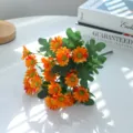 Artificial orange chrysanthemum flower bouquet for home decoration living room table decor - Orange