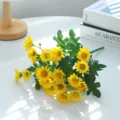 Artificial yellow daisy flower bouquet for home living room desk decoration centerpiece - Yellow