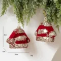 Miniature pull rouge pailleté pour suspension d'arbre de Noël belle décoration de fête - Mini Pull Lot de 2