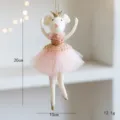 Pink mesh skirt golden crown mouse Christmas pendant cute holiday hanging decoration - Style A
