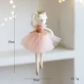 Pink felt mouse hanging ornament with golden crown and tutu skirt, cute Christmas tree decor. - Style B