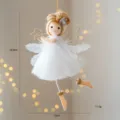 Natale angelo ragazza appendere ornamento bianco tulle vestito carino albero deco 19.5cm - modello A