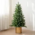 Albero di Natale artificiale in PE da 150cm con rami densi vaso dorato per decorazioni. - Albero da 150 cm in vaso di ferro verde