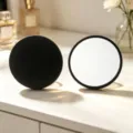 Premium black portable round folding makeup mirror ideal for travel and daily beauty touch-ups - Single-Sided Mirror / 7x7cm / Classic Black
