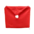 Coprisedia natalizio in tessuto non tessuto rosso festivo con design a cappello di Babbo Natale - Coprisedia rosso in tessuto non tessuto 1 pezzo
