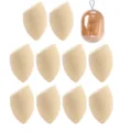 Juego de 10 esponjas de maquillaje beige lágrima con estuche de cápsula clara - Juego de 11 Piezas (10+1) / Color Piel