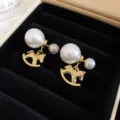 Elegant gold rocking horse pearl earrings trendy fashion jewelry for women gift ideas - Double-Sided Artificial Pearl Rocking Horse Earrings (12#)