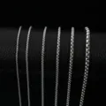 Edelstahl Vierkantketten Halsketten Set, verschiedene Staerken silberfarbene Metall Schmuck. - 2.0mm*45cm / Stahlfarben