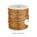 Goldfarbene Edelstahl Kette Rolle für DIY Schmuck Herstellung, 0,3mm feine Bastelkette. - 03 Bali-Kette / 0.3mm (Pro Meter) / Gold