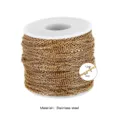 Bobine de Chaîne Maille Câble en Acier Inoxydable Doré 1.2x2mm pour Bijoux DIY Loisirs - Pack 0.9mm / Or