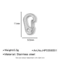 Chiusura a moschettone in acciaio inox per gioielli DIY, misura 11x6.5mm, peso 0.3g. - Chiusura ad Aragosta Lucidata (HP0358S01) / 6.5mm / Argento