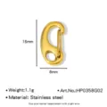 Moschettone in acciaio inossidabile finitura oro 16mm accessorio per gioielli collana bracciale - Chiusura ad Aragosta Lucidata (HP0358G02) / 8mm / Oro