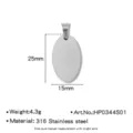 Colgante ovalado de acero inoxidable accesorio en blanco dimensiones 25x15mm peso 4,3g. - Ancho 15mm / Color acero