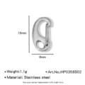 Moschettone in acciaio inossidabile per gioielli 16mm x 8mm collana braccialetto fai da te - Chiusura ad Aragosta Lucidata (HP0358S02) / 8mm / Argento