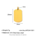 Pendentif plaque militaire en acier inoxydable doré vierge gravure personnalisée DIY collier - Largeur 18mm / Or