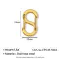 Chiusura per gioielli in acciaio inossidabile a forma di S per collana di perle accessori - Chiusura Gioielli a S (HP0357G04) / 10mm / Oro
