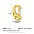 Gold stainless steel lobster clasp, 21mm jewelry connector finding for DIY necklaces. - High Polished Lobster Clasp (HP0358G04)