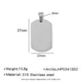 Pendentif plaque militaire en acier inoxydable 316, collier idéal pour gravure personnalisée DIY. - Largeur 22mm / Acier